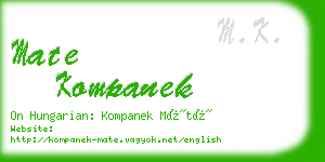 mate kompanek business card